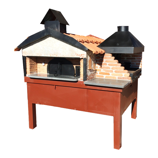 Forno a legna artigianale personalizzabile con barbecue