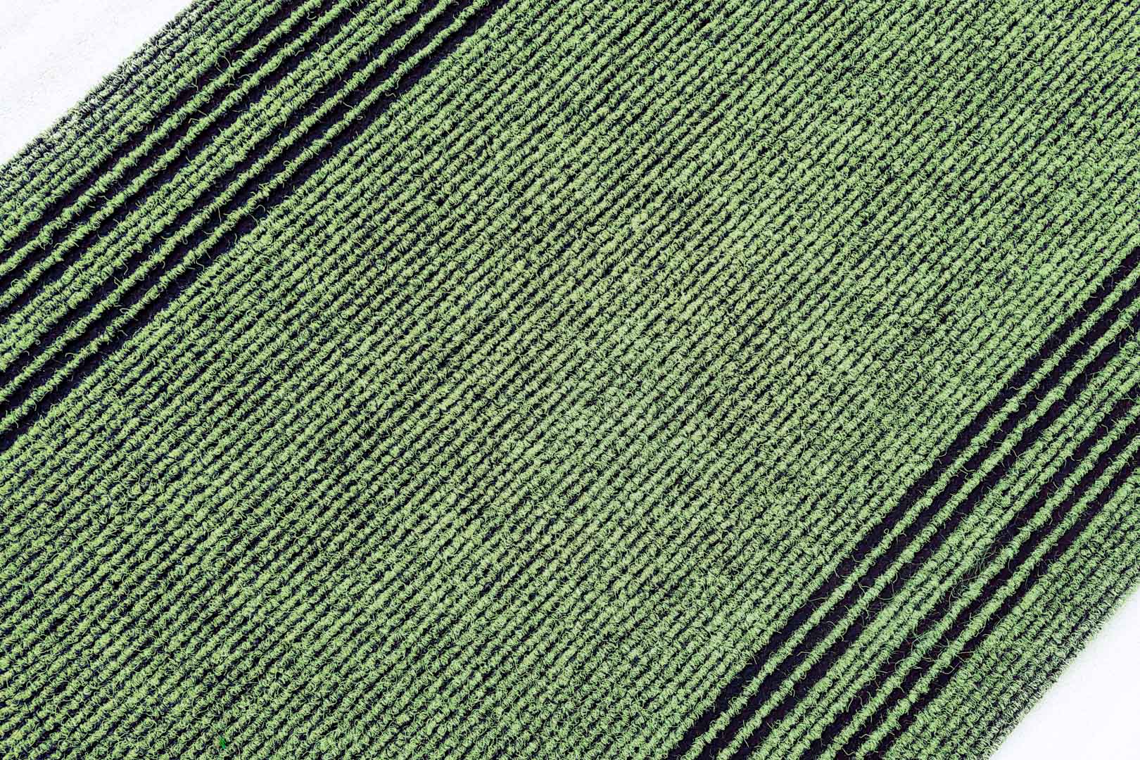 passatoia rigata a tinta unita verde P4600